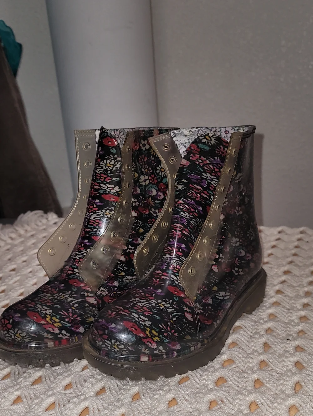 Dirty Laundry Kids Floral Rain & Snow Boots - Black with Multicolor Flowers